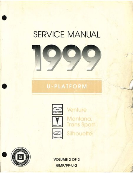 1999 CHEVROLET VENTURE | PONTIAC MONTANA | TRANS SPORT | OLDSMOBILE SILHOUETTE WERKSTATTHANDBUCH ENGLISCH