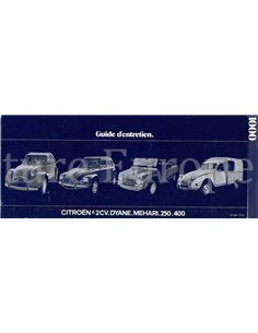 1974 CITROËN 2CV | DYANE | MEHARI | AK250 | AK400 GARANTIE & WARTUNG HANDBUCH FRANZÖSISCH
