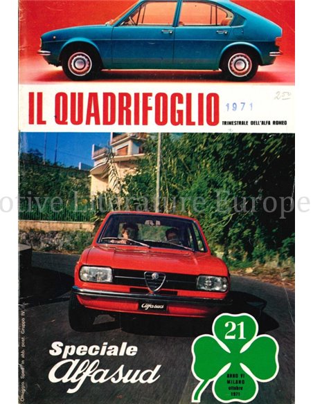 1971 ALFA ROMEO IL QUADRIFOGLIO MAGAZINE 21 ITALIAN