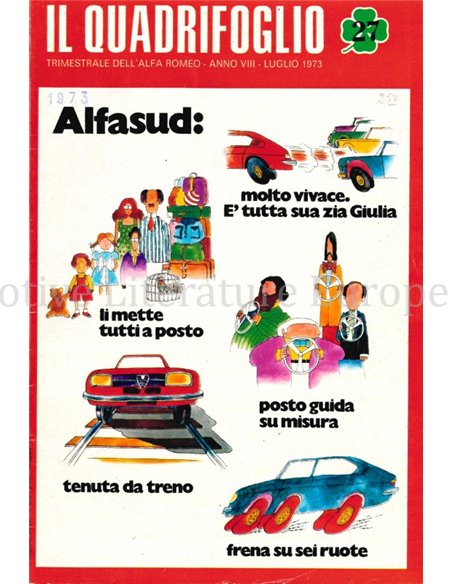 1973 ALFA ROMEO IL QUADRIFOGLIO MAGAZINE 27 ITALIAN