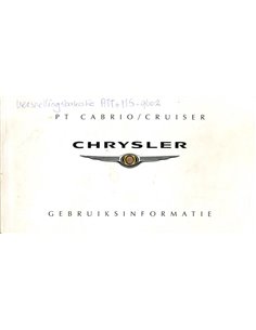 2007 CHRYSLER PT CABRIO | CRUISER INSTRUCTIEBOEKJE NEDERLANDS