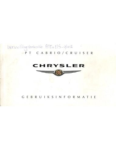 2007 CHRYSLER PT CABRIO | CRUISER INSTRUCTIEBOEKJE NEDERLANDS