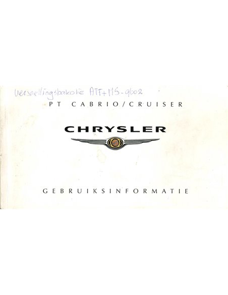 2007 CHRYSLER PT CABRIO | CRUISER BETRIEBSANLEITUNG NIEDERLÄNDISCH