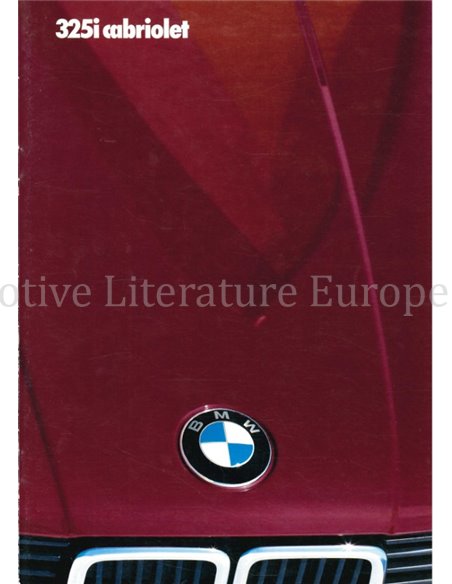 1986 BMW 3 SERIES CONVERTIBLE BROCHURE FRENCH