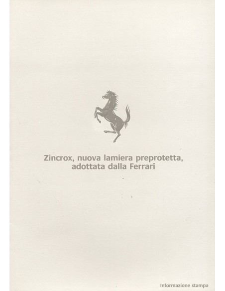 1984 FERRARI 288 GTO PERSMAP ITALIAANS 305/84 & ZINCROX BROCHURE 306/84