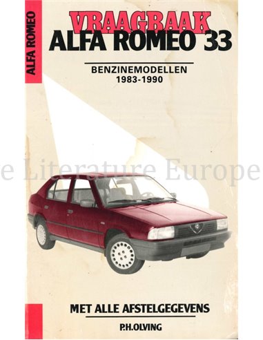 1983 - 1990 ALFA ROMEO 33 BENZINE VRAAGBAAK NEDERLANDS