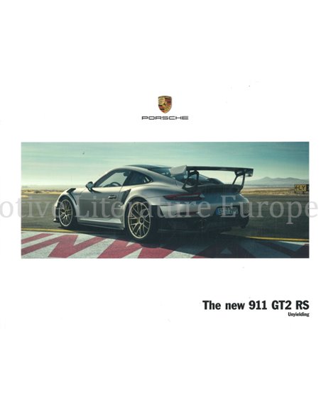 2018 PORSCHE 911 GT2 RS HARDCOVER PROSPEKT ENGLISCH