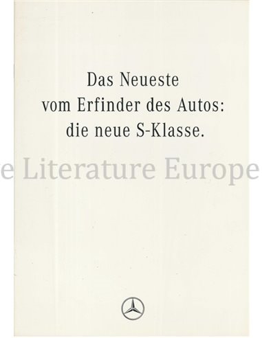 1991 MERCEDES BENZ S CLASS BROCHURE GERMAN