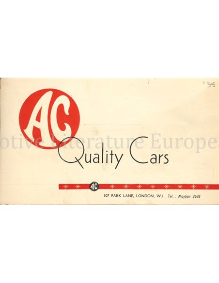 1935 AC CARS RANGE BROCHURE ENGLISH
