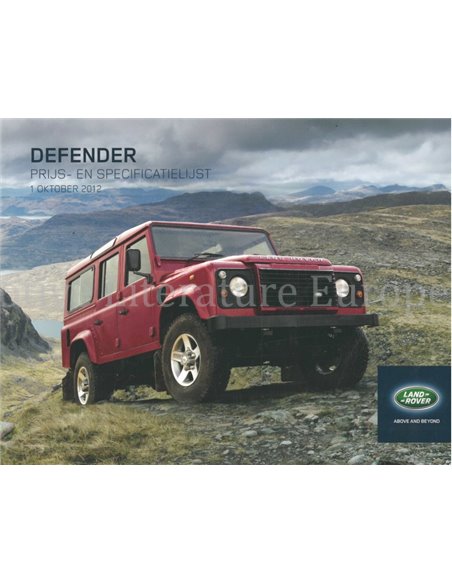2012 LAND ROVER DEFENDER BROCHURE DUTCH