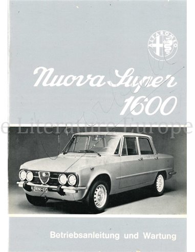 1978 ALFA ROMEO GIULIA NUOVA SUPER 1600 OWNERS MANUAL GERMAN