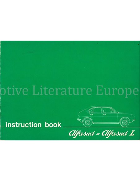 1975 ALFA ROMEO ALFASUD L INSTRUCTIEBOEKJE ENGELS