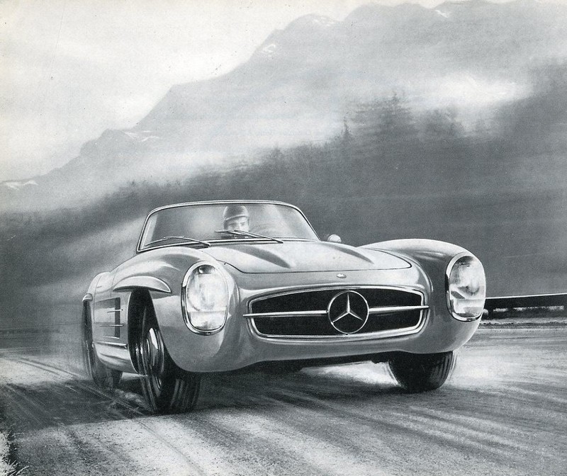 1956 Mercedes Benz 300 Sl Roadster Prospekt Deutsch