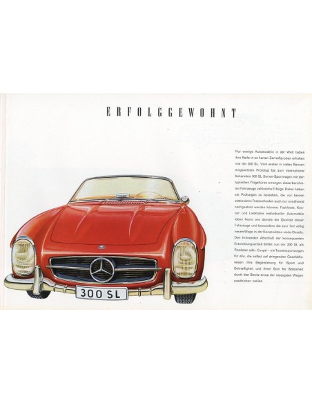 1959 MERCEDES BENZ 300 SL ROADSTER BROCHURE DUITS