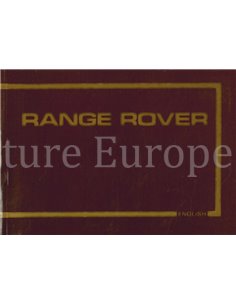 1983 RANGE ROVER CLASSIC INSTRUCTIEBOEKJE ENGELS