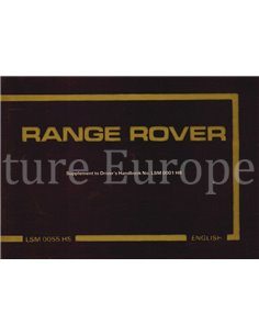 1983 RANGE ROVER CLASSIC BETRIEBSANLEITUNG ENGLISCH 2