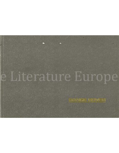 1985 RANGE ROVER CLASSIC OWNERS MANUAL ENGLISH