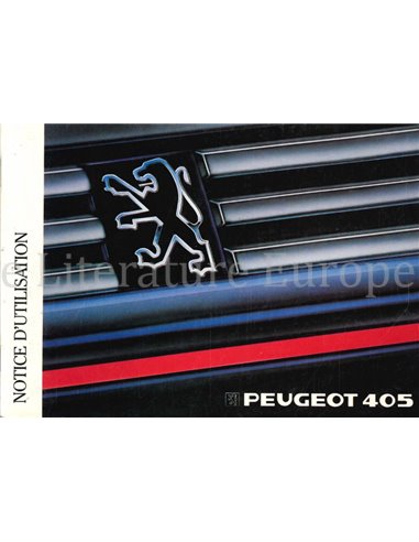 1987 PEUGEOT 405 OWNERS MANUAL FRENCH 