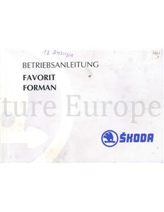 1992 ŠKODA FVORIT | FORMAN BETRIEBSANLEITUNG DEUTSCH