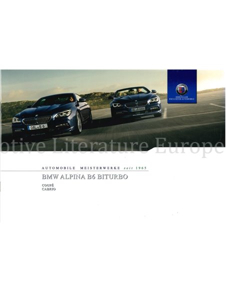 2016 BMW ALPINA B6 BITURBO COUPE | CABRIO BROCHURE DUITS