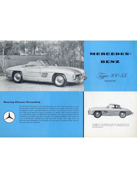 1959 MERCEDES BENZ 300 SL ROADSTER DATENBLATT ENGLISCH (USA)