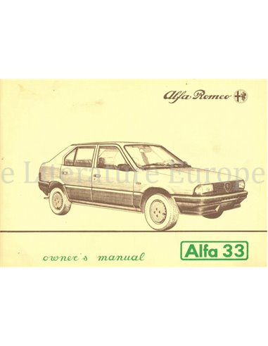 1983 ALFA ROMEO 33 INSTRUCTIEBOEKJE ENGELS