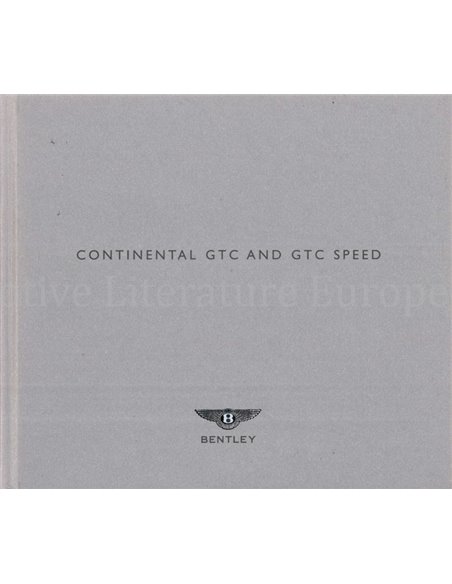 2009 BENTLEY CONTINENTAL GTC | GTC SPEED BROCHURE ENGLISH