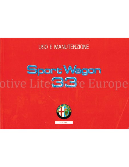 1991 ALFA ROMEO 33 | SPORTWAGON OWNERS MANUAL ITALIAN