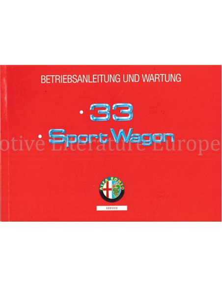 1991 ALFA ROMEO 33 | SPORTWAGON INSTRUCTIEBOEKJE DUITS