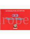 1991 ALFA ROMEO 33 | SPORTWAGON INSTRUCTIEBOEKJE DUITS