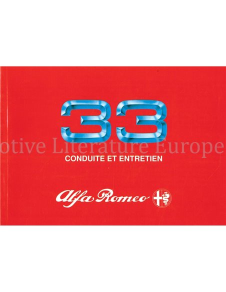 1990 ALFA ROMEO 33 OWNERS MANUAL FRENCH