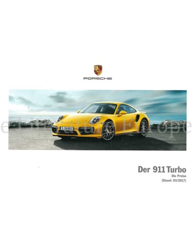 2018 PORSCHE 911 TURBO PREISLISTE DEUTSCH