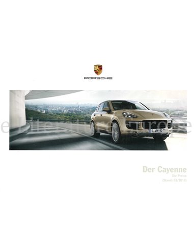 2017 PORSCHE CAYENNE PRICELIST GERMAN