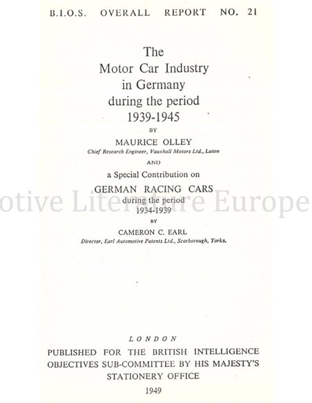 THE MOTOR CAR INDUSTRY IN GERMANY DURING THE PERIOD 1939 - 1945