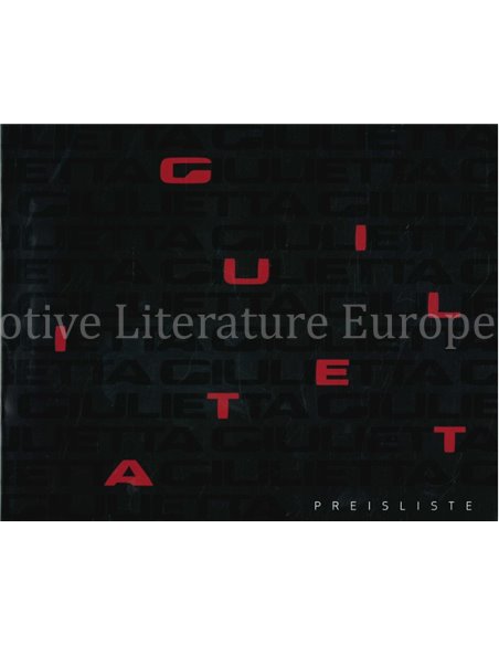 2019 ALFA ROMEO GIULIETTA BROCHURE DUITS