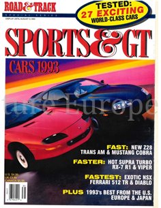 1993 ROAD AND TRACK, SPORTS & GT CARS MAGAZINE ENGELS