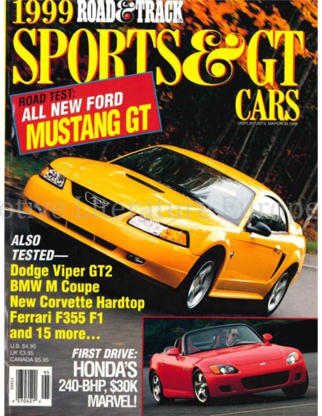 1999 ROAD AND TRACK, SPORTS & GT CARS MAGAZINE ENGLISH