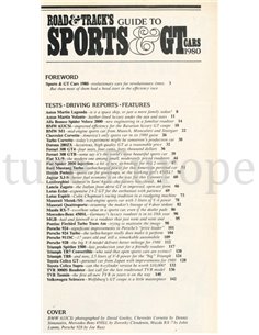 1980 ROAD AND TRACK, SPORTS & GT CARS MAGAZINE ENGELS 2