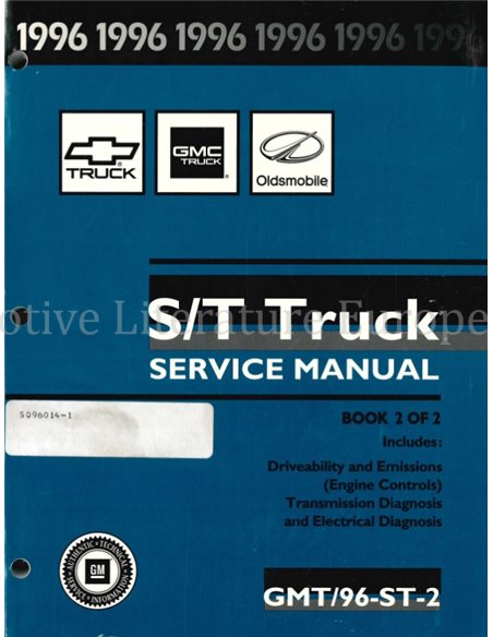 1996 CHEVROLET | GMC | OLDSMOBILE S/T TRUCK WERKPLAATSHANDBOEK ENGELS