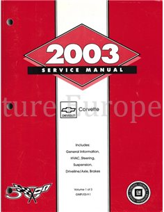2003 CHEVROLET CORVETTE WORKSHOP MANUAL ENGLISH 