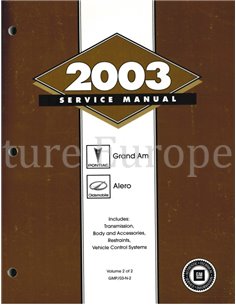 2003 PONTIAC GRAND AM | OLDSMOBILE ALERO WERKSTATTHANDBUCH ENGLISCH 2