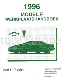 1996 CHEVROLET CAMARO | PONTIAC FIREBIRD WORKSHOP MANUAL DUTCH