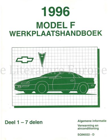 1996 CHEVROLET CAMARO | PONTIAC FIREBIRD WERKPLAATSHANDBOEK NEDERLANDS