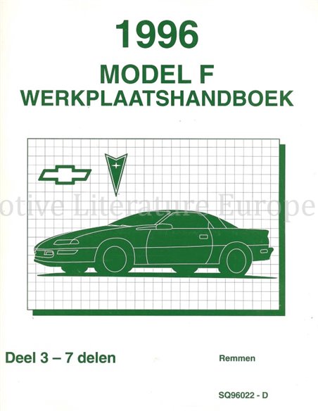 1996 CHEVROLET CAMARO | PONTIAC FIREBIRD WERKPLAATSHANDBOEK NEDERLANDS