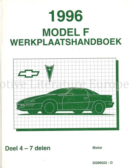 1996 CHEVROLET CAMARO | PONTIAC FIREBIRD WERKSTATTHANDBUCH NIEDERLÄNDISCH