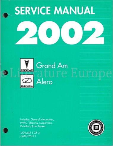 2002 PONTIAC GRAND AM | OLDSMOBILE ALERO WERKSTATTHANDBUCH ENGLISCH