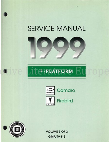 1999 CHEVROLET CAMARO | PONTIAC FIREBIRD WORKSHOP MANUAL ENGLISH 