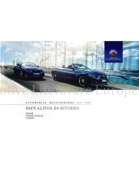 2015 BMW ALPINA B4 BITURBO BROCHURE DUITS
