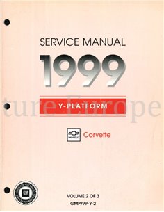 1999 CHEVROLET CORVETTE WERKRPLAATSHANDBOEK ENGELS 2