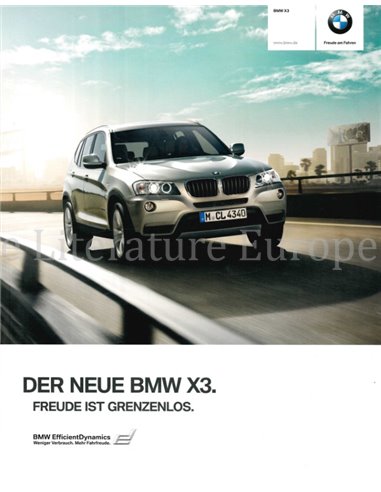 2010 BMW X3 BROCHURE DUITS